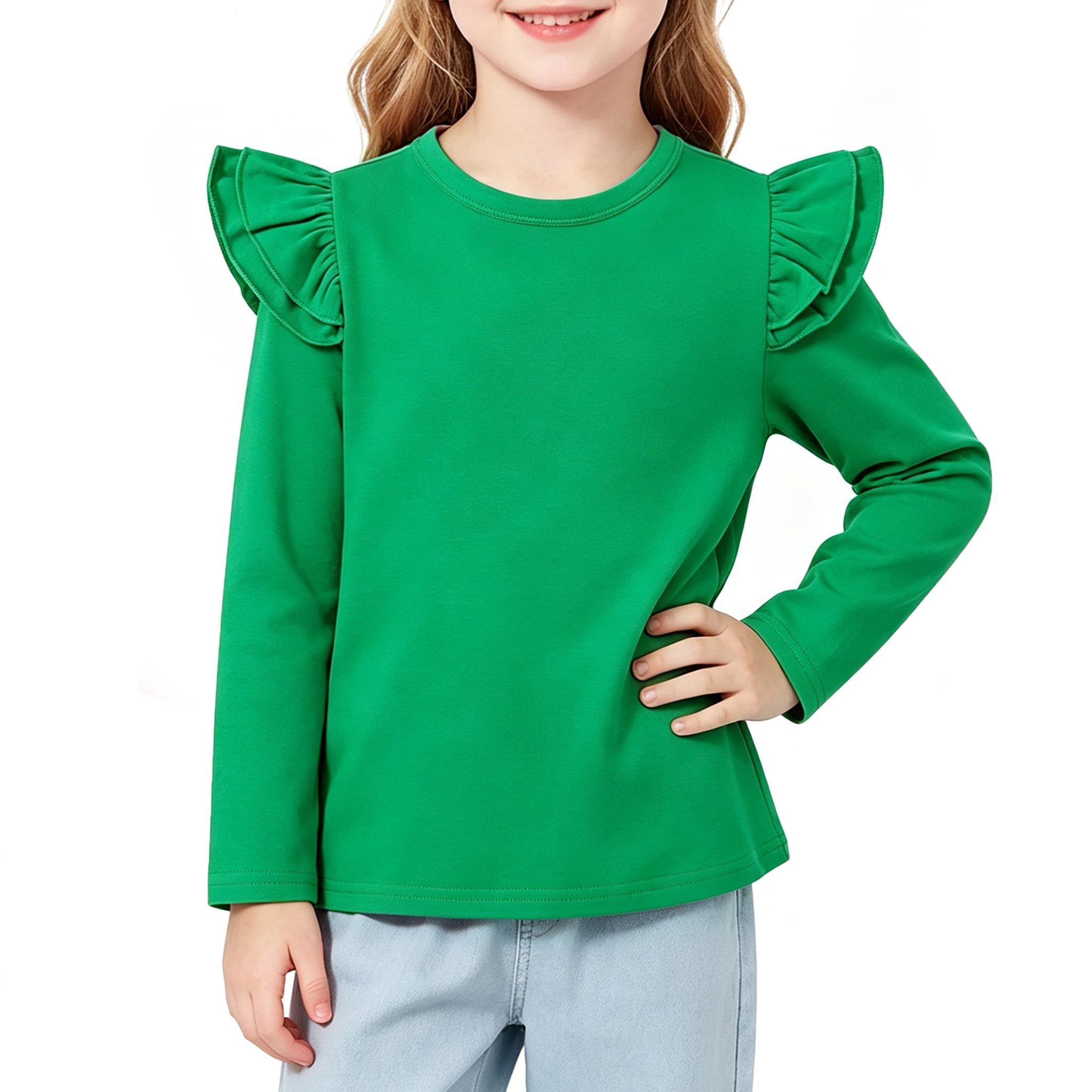 Magic Park 1-14Y Toddler Girl Cotton T Shirt Kids Ruffle Tee Top