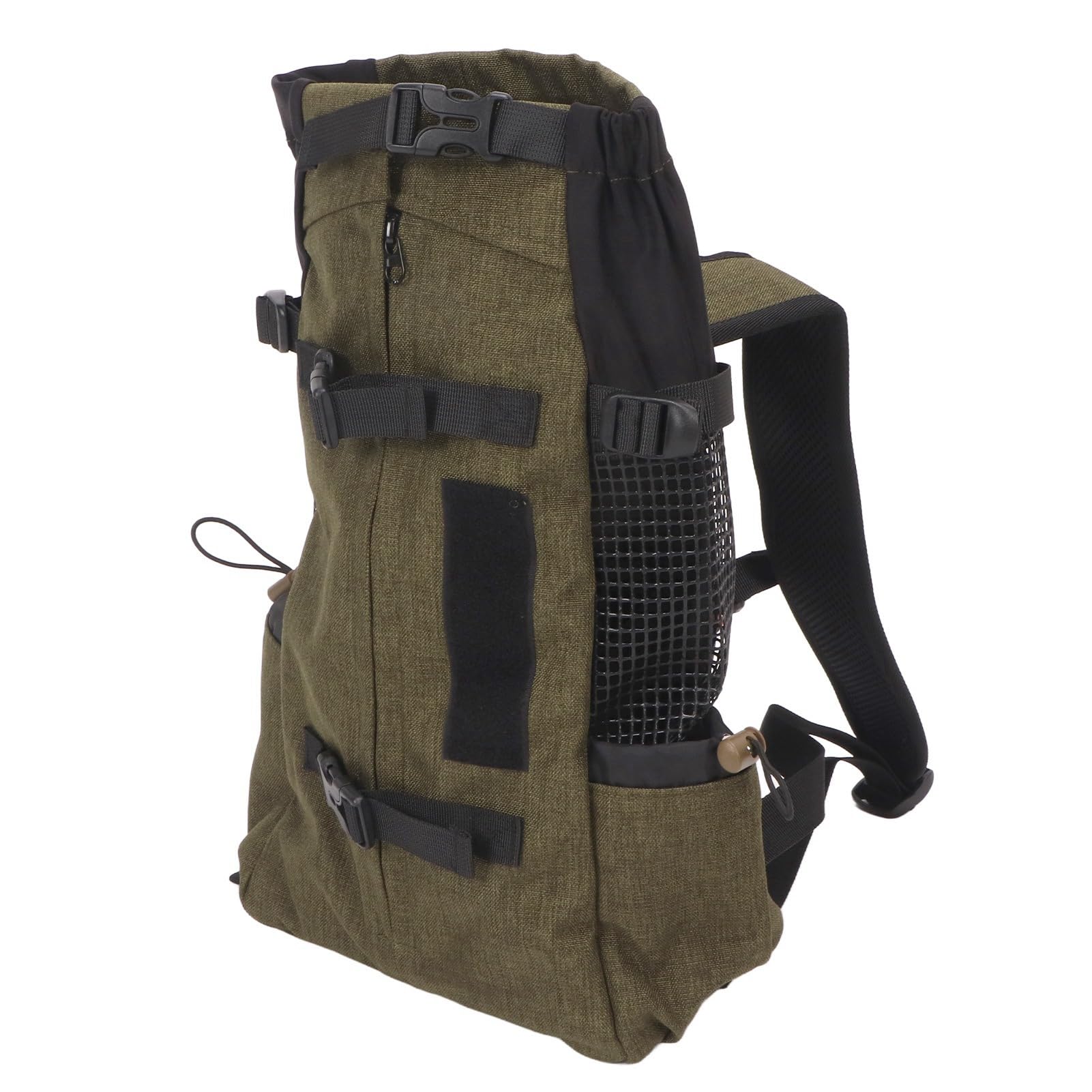 Zaino per animali domestici Zaino da viaggio portatile per gatti in rete traspirante in nylon per viaggi in bicicletta all'aperto con striscia riflettente e design con fischietto (Verde erba)
