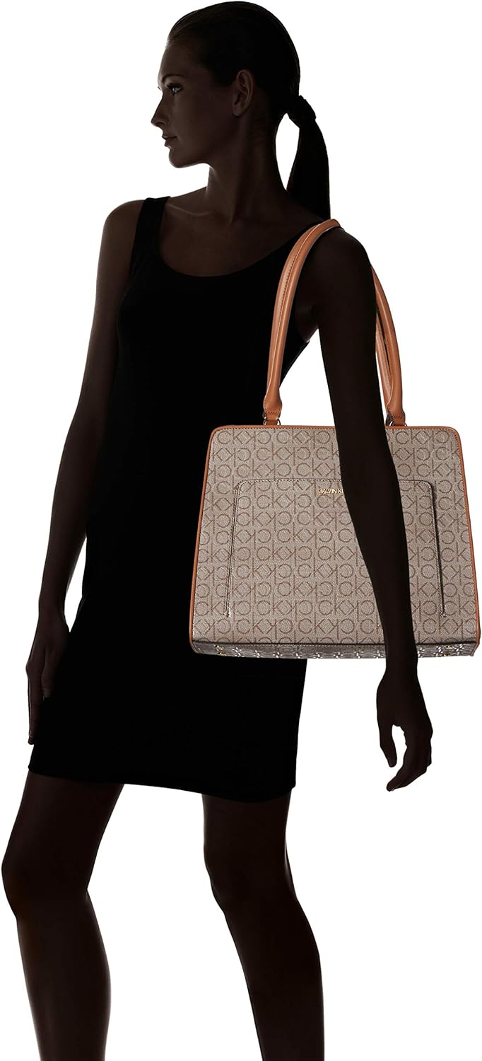 Calvin Klein womens Margot Textured Logo Emboss Tote - Image 8