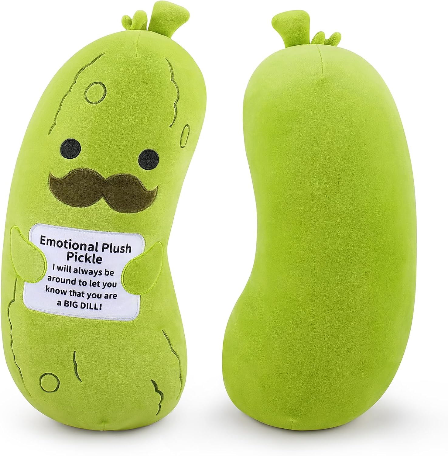 Emotional Plush Pickle-20” Pickle Stuffed Animal,Food Plushies Cucumber Stuffed Animal with Positive Warm Words,Kawaii Plush Toy Kids Birthday Gifts,Soft Vegetable Lover Plushie Pillow