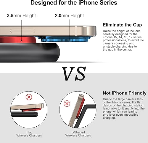 Miniatura 6 de Estación de carga 3 en 1 para dispositivos Apple, soporte de cargador Mag-Safe, estación de carga inalámbrica magnética para iPhone 17 16 15 14 13