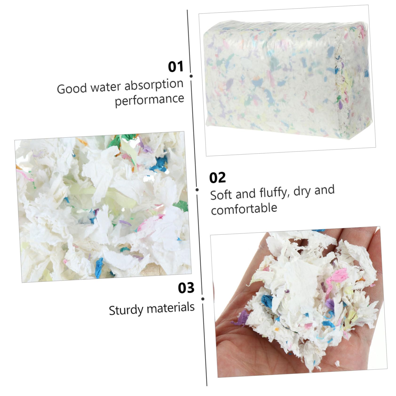Happyyami Hamsterkäfig Papierstreu 450g Beutel, Saugstarkes Papier