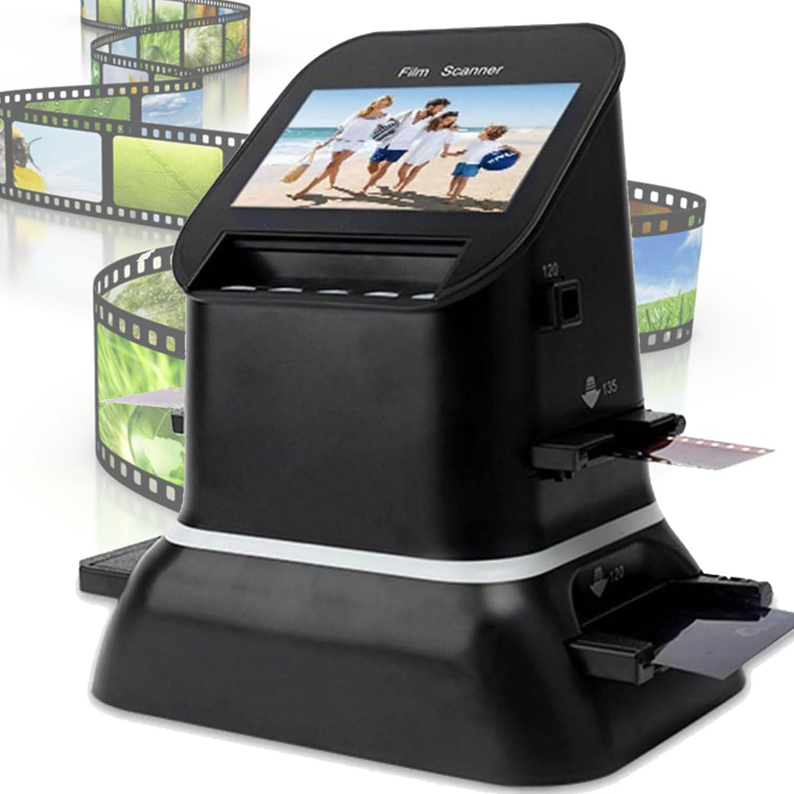 PixCy Scanner de Diapositives et négatifs 22 MP Haute résolution avec écran 4,3", numérisation HD Rapide pour Diapositives, négatifs et Photos Anciennes 35 mm, 120, 126, 127 et 135