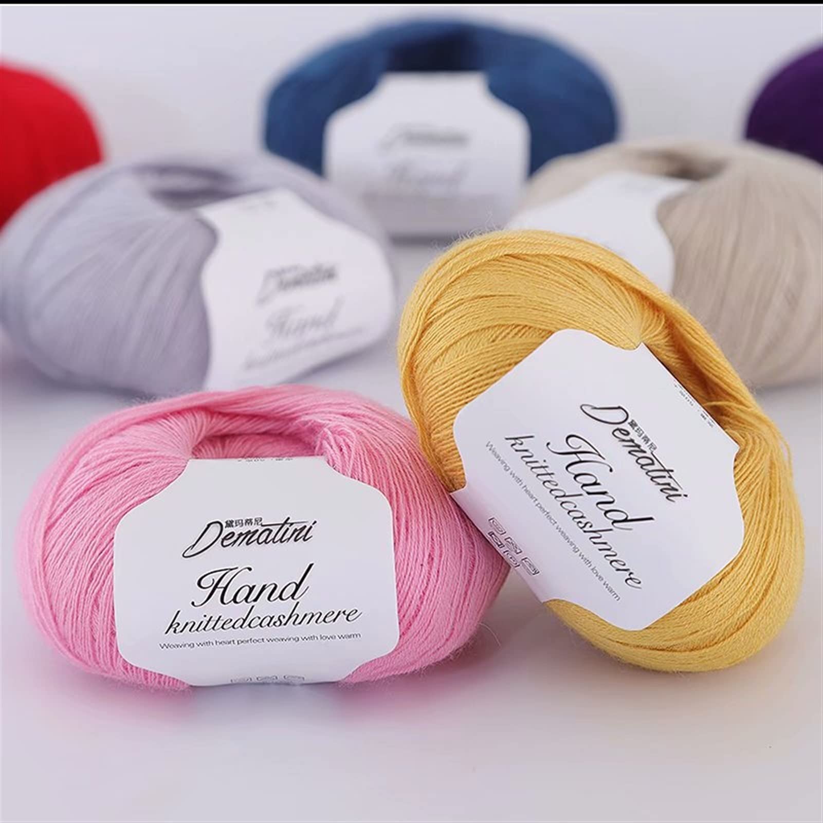 5 Pezzi Sciarpa a Mano a Maglia a Mano in Cashmere a Mano a Maglia (Color : 04 5 PCS)