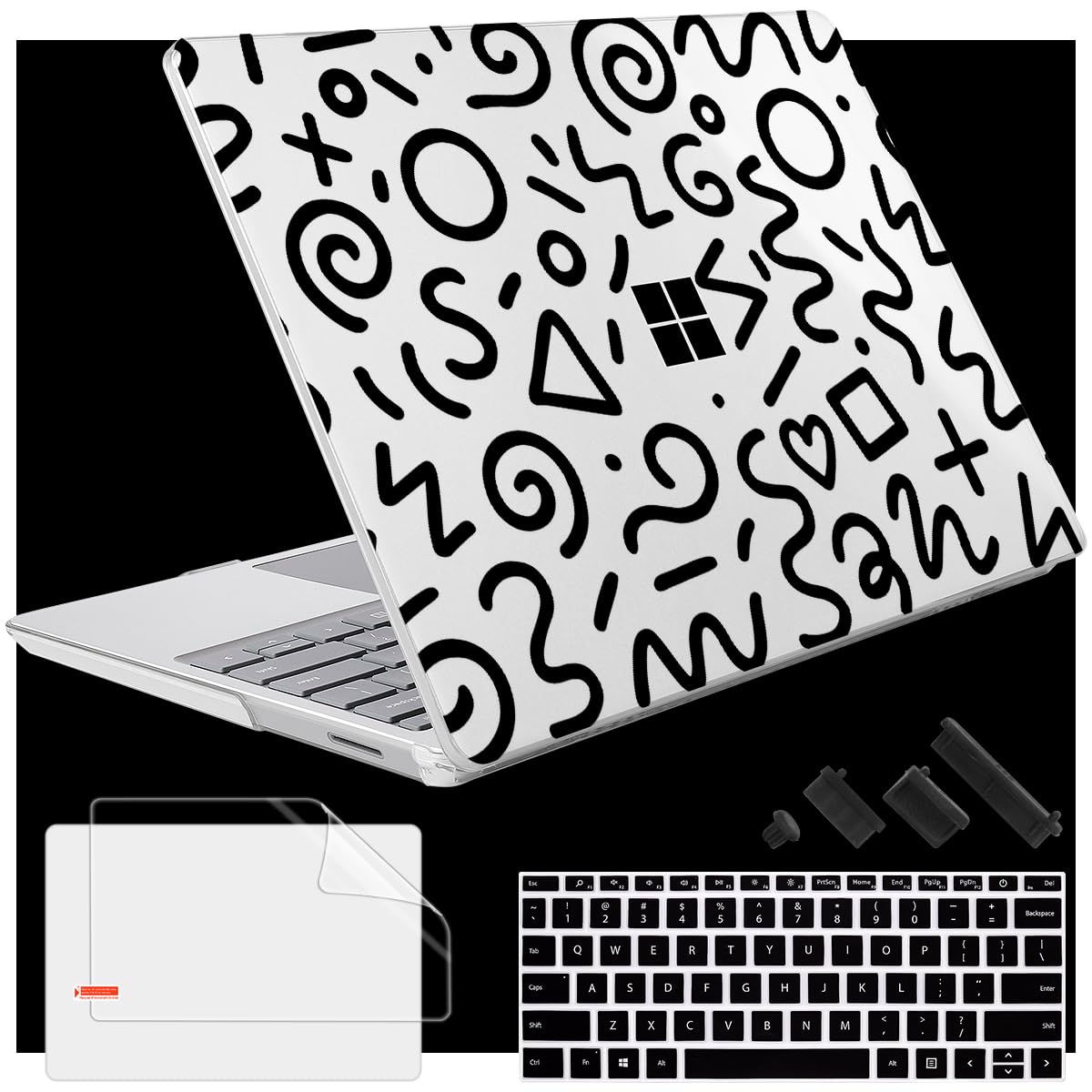 Custodia per laptop Microsoft Surface 5/4/3 da 13,5 pollici con poggiapolsi in metallo SOLO 2019-2022 Modelli di rilascio: 1868/1951, custodia rigida in plastica con copertura per tastiera e