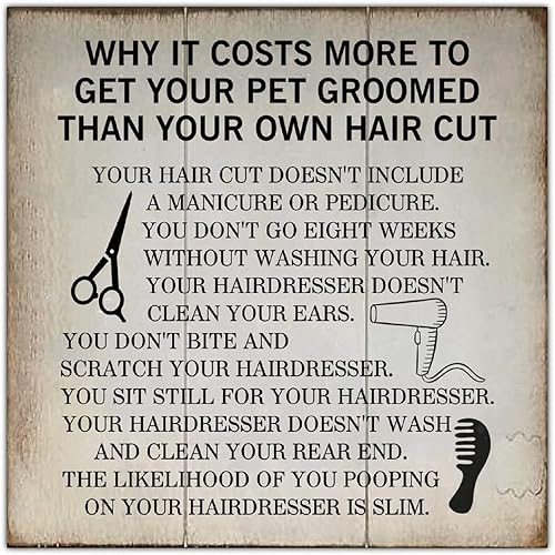 Letrero de madera con citas para aseo de perros, letreros de madera vintage rústico para colgar en la pared, placa para el hogar, dormitorio, pared,