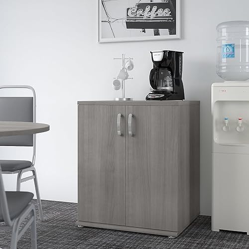Miniatura 2 de Bush Business Furniture Universal Floor Storage Cabinet with Doors and Shelves in Platinum Gray Platino/Gris,Gris (Storm Gray),Blanco