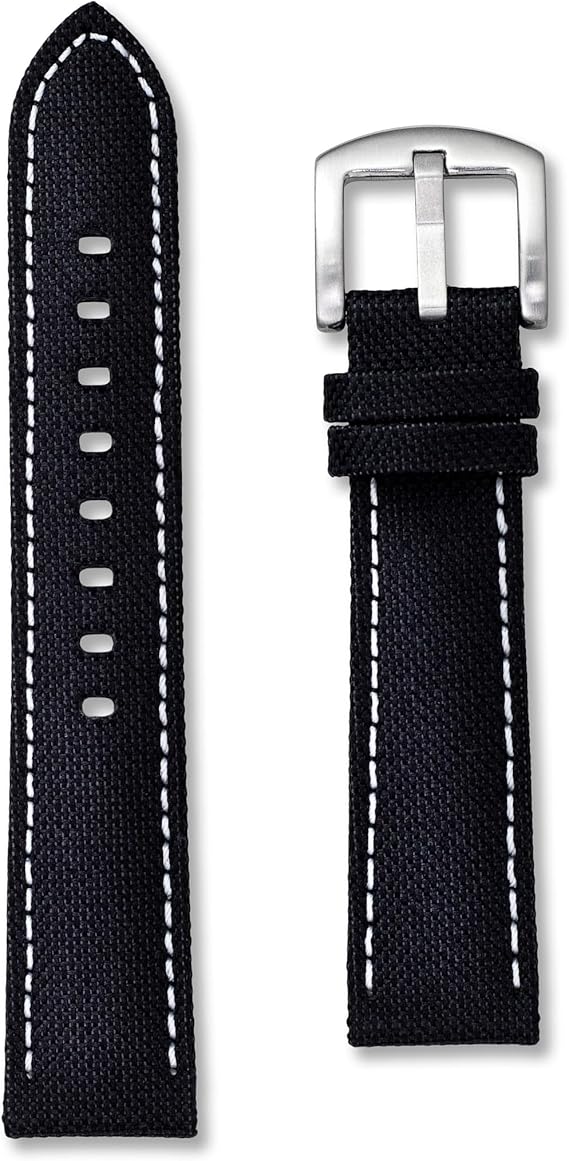 Pgqjfks 18/20/22/24mm nylon canvas horlogeband in verschillende kleuren voor mannen en vrouwen, stalen gesp, 22mm, Nylon