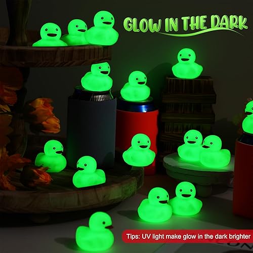 Miniatura 4 de Tradder 50 patos de goma flotantes de 2 pulgadas que brillan en la oscuridad, para el día de San Patricio, patos iluminados para fiestas irlandesas,