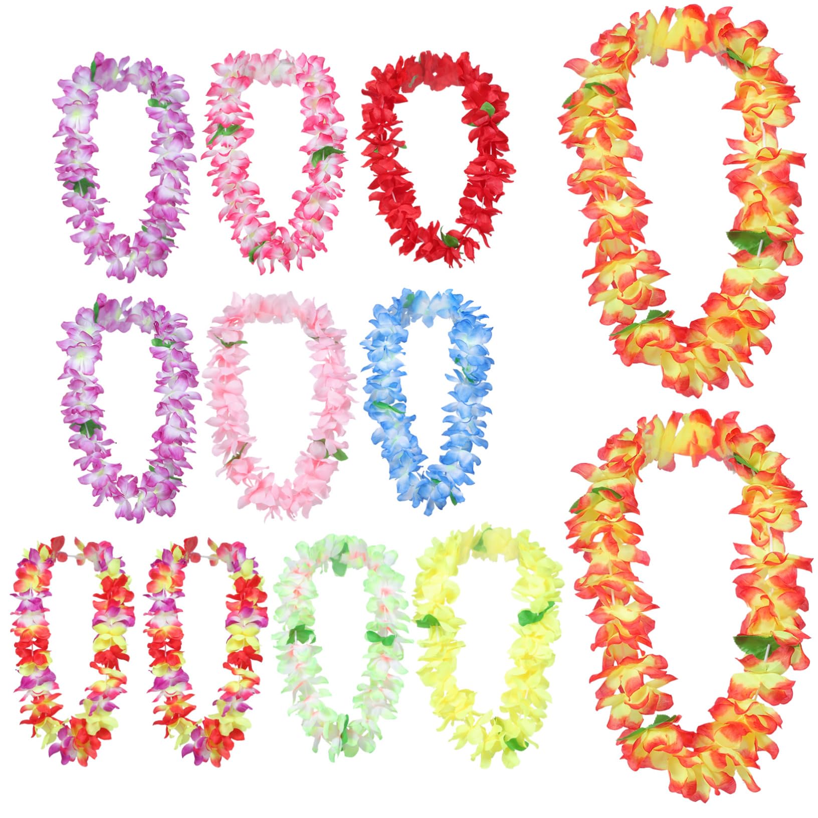 Angoily Elegant Hawaiian Party Necklace 12pcs Floral Garland for Adults and Boys and Girls Decorations
