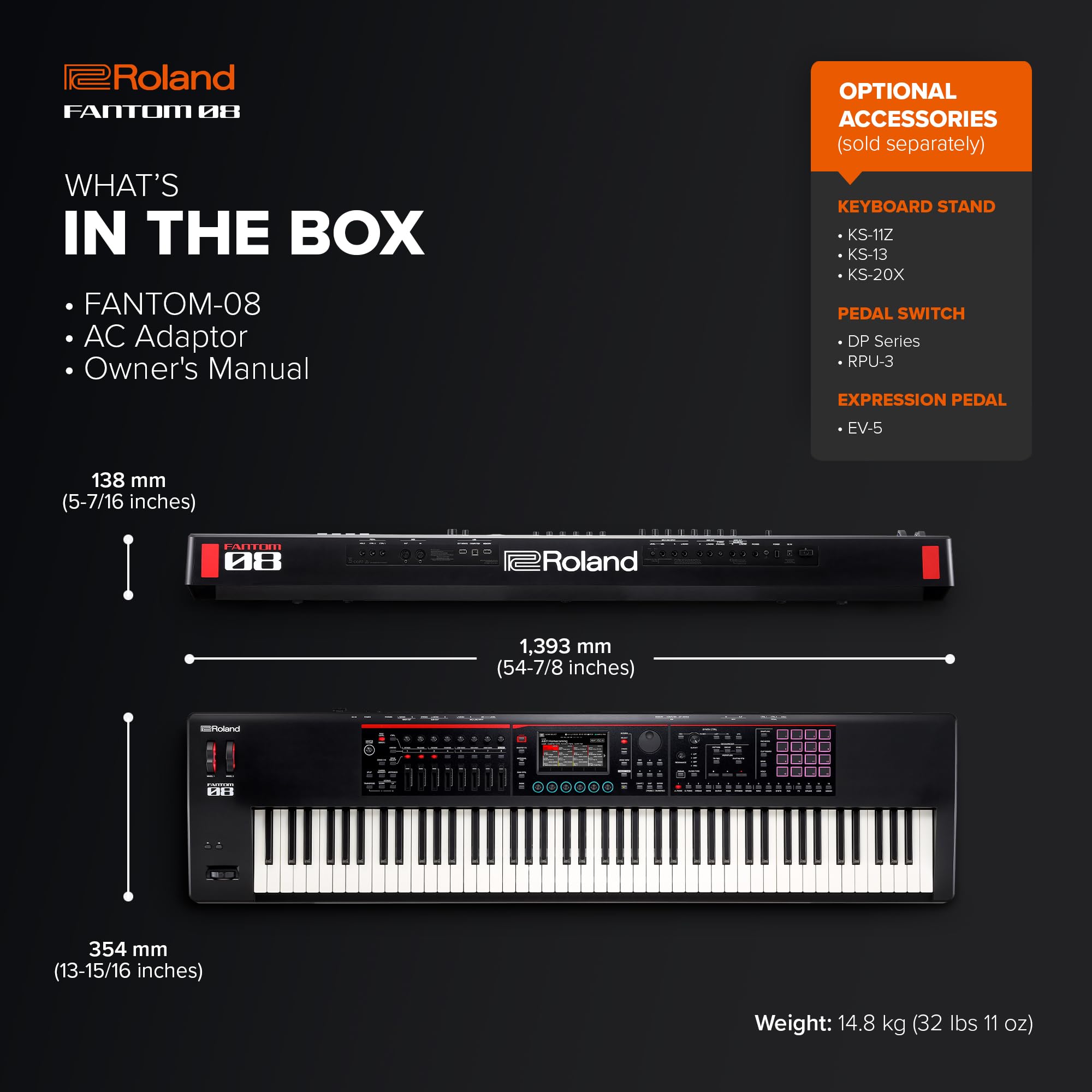 Amazon.com: Roland FANTOM-08 WEIGHTED-ACTION SYNTHESIZER KEYBOARD