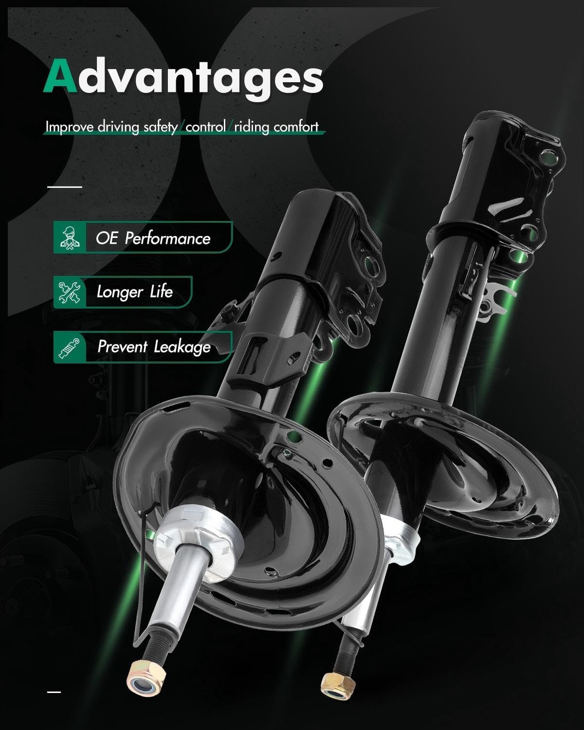 SCITOO Front Rear Shock Absorbers for Toyota Fits 2006 2007 2008 2009 2010 2011 for Toyota Avalon,2007 2008 2009 2010 2011 for Toyota Camry 339023 339024 72308 339043 Gas Struts Shocks Set of 4