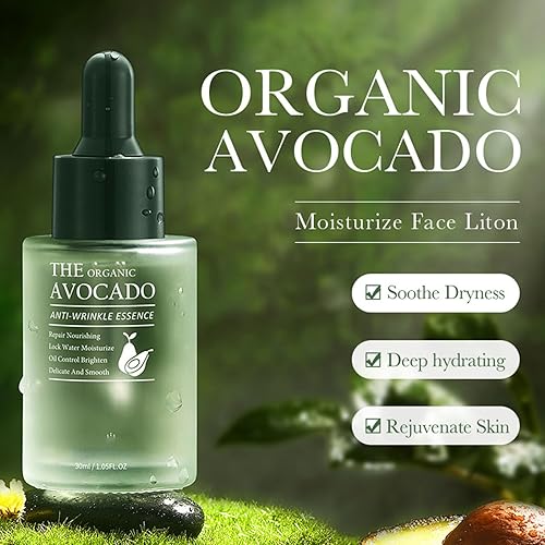 Miniatura 2 de Saoore - Suero orgánico antiarrugas, aguacate orgánico Saoore Anti-Arrugas, suero hidratante e hidratante, sapore orgánico aguacate antiarrugas,