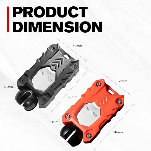 Miniatura 8 de A & UTV PRO 2 soportes para llaves Can-Am RykerOutlander, carcasa rígida para llavero de encendido con accesorios de agujero, negro y rojo, Negro y