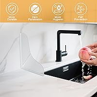 Vista 3 de Mofason Protector de salpicaduras de ducha de silicona, protector transparente para salpicaduras de esquina de bañera, protector de agua de ducha