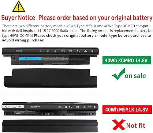 Miniatura 6 de Batería XCMRD de 40 Wh de 14.8 V para Dell Inspiron 15 3000 Series 3542 3543 3521 3537 3531 3541 17 3721 3737 15R 5537 5521 17R 5721 42 46 421 3437