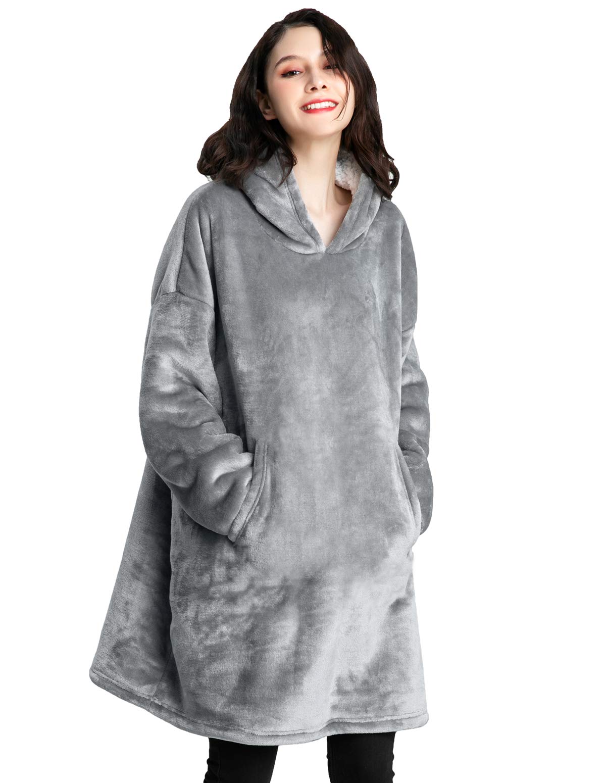 gray sweatshirt blanket