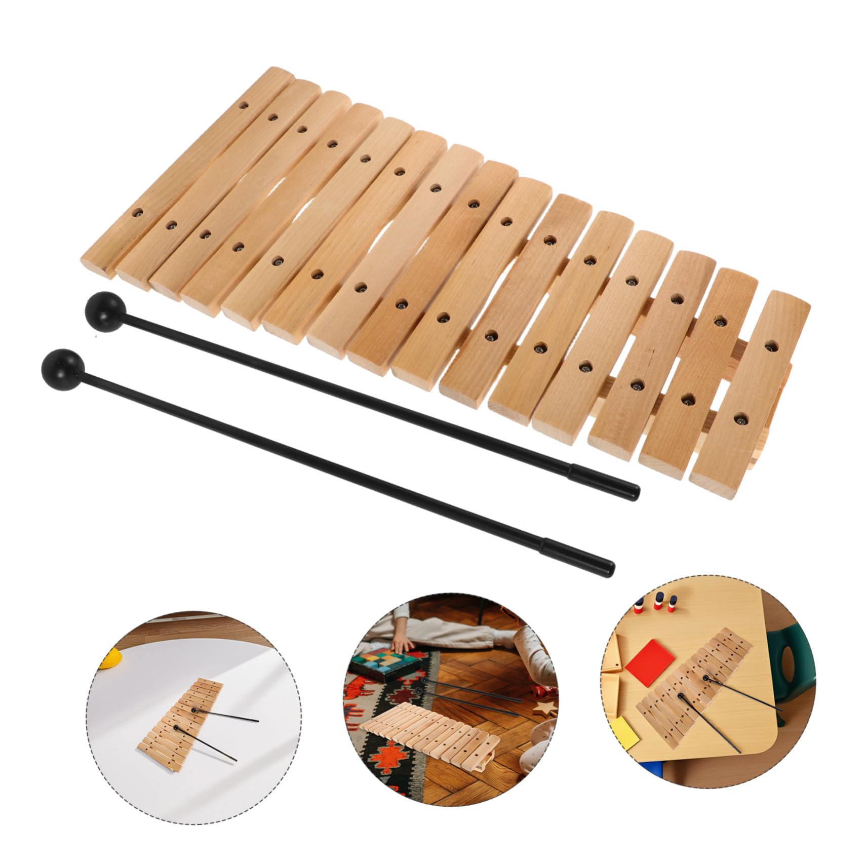 Xilofono Orff 15 Note in Legno e Plastica per Principianti | Gioco Educativo Musicale, Suono Ricco, per Casa e Scuola Materna, con Mazzuoli in Legno
