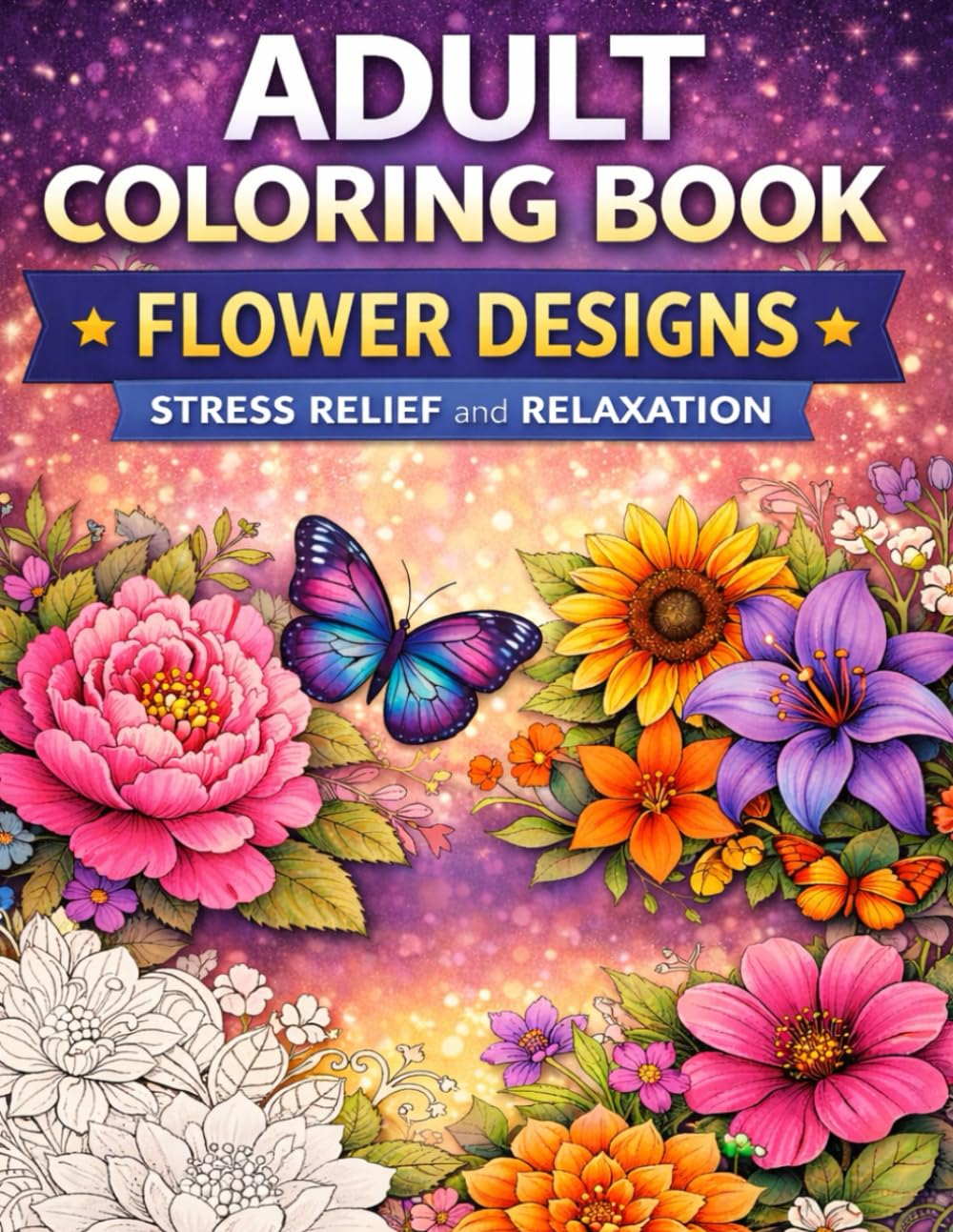Blooming Dreams – Relax & Color: 65 Floral Designs for Adults: A Calming Adult Coloring Book for Stress Relief & Mindfulness