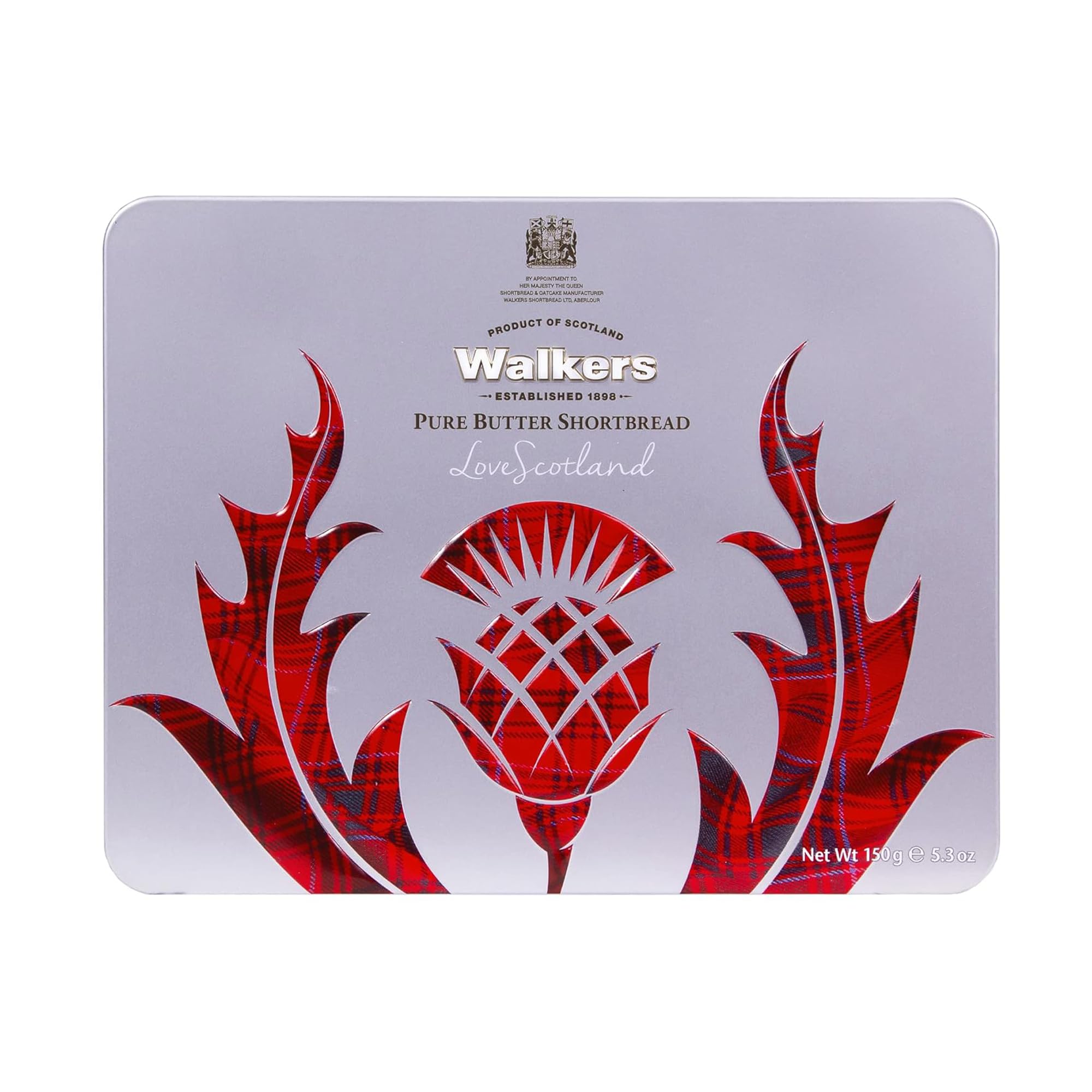 Walker's Shortbread Scottish Icon Thistle Holiday Tin, All-Butter Shortbread Cookies, 5.3 Oz Tin