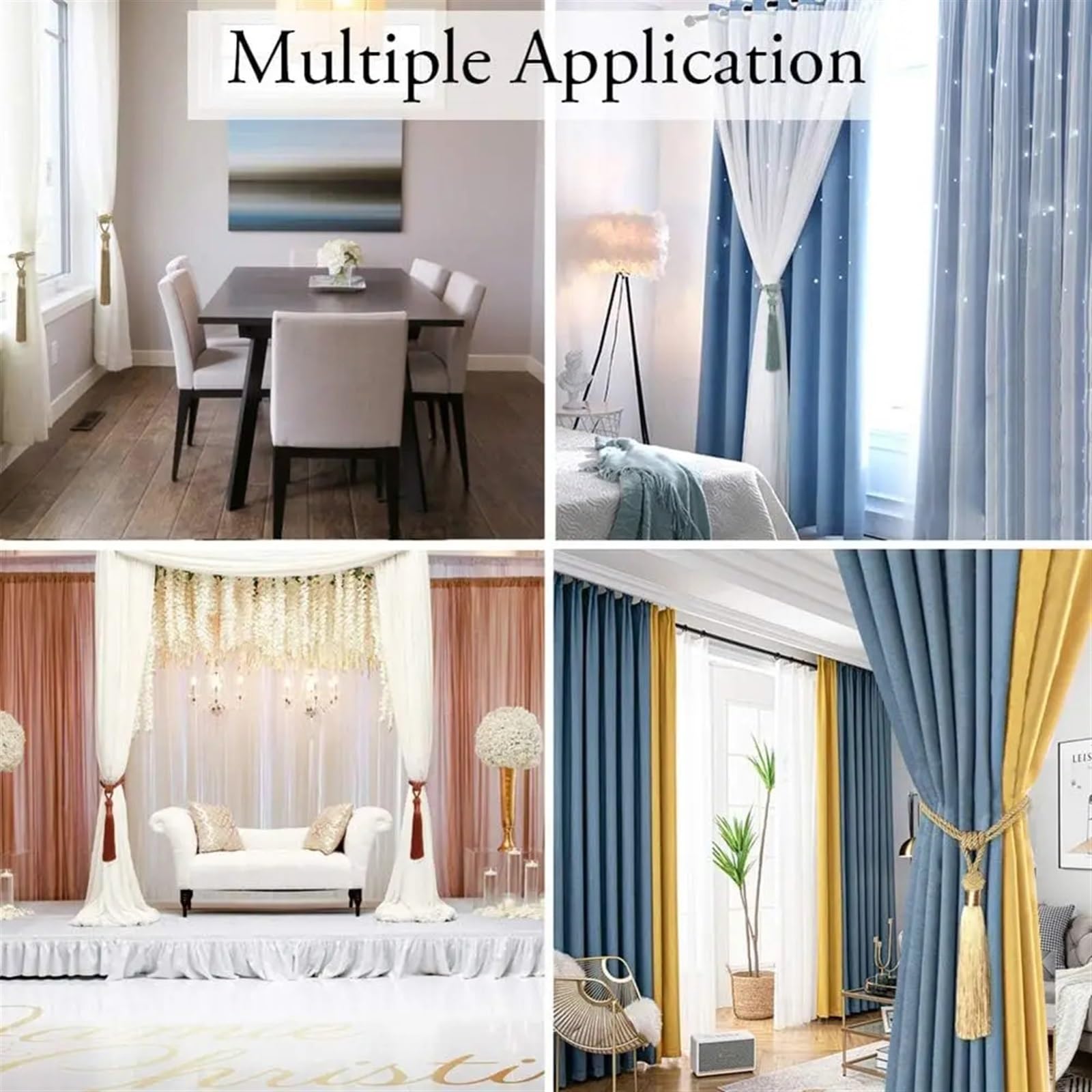 Raffhalter aus gewebtem Quastenseil, 1 Stück, DIY, einfache Hängequasten-Raffhalter für Gardinen, Heimdekoration (Beige, 92 cm), Beige-92 cm,Beige-92cm