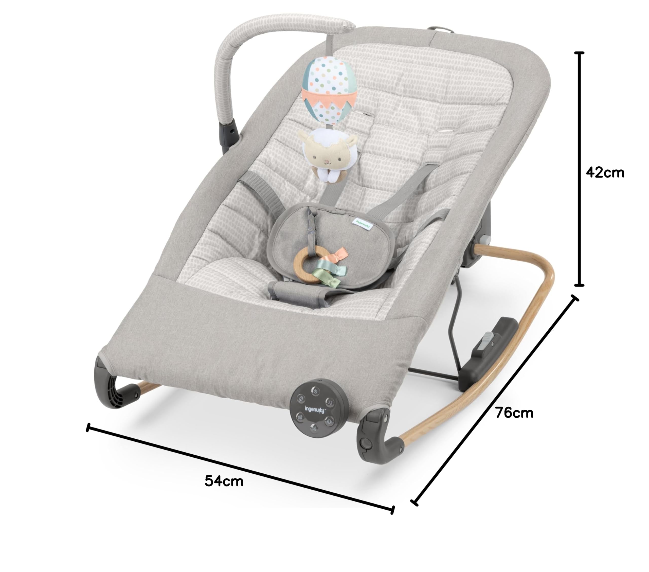 Ingenuity, Asiento Automático Keep InMotion para Mecer al Bebé, Incluye Mando a Distancia, Materiales de Primera Calidad, para Edades de 0 a 6 Meses, Cielos con Alma