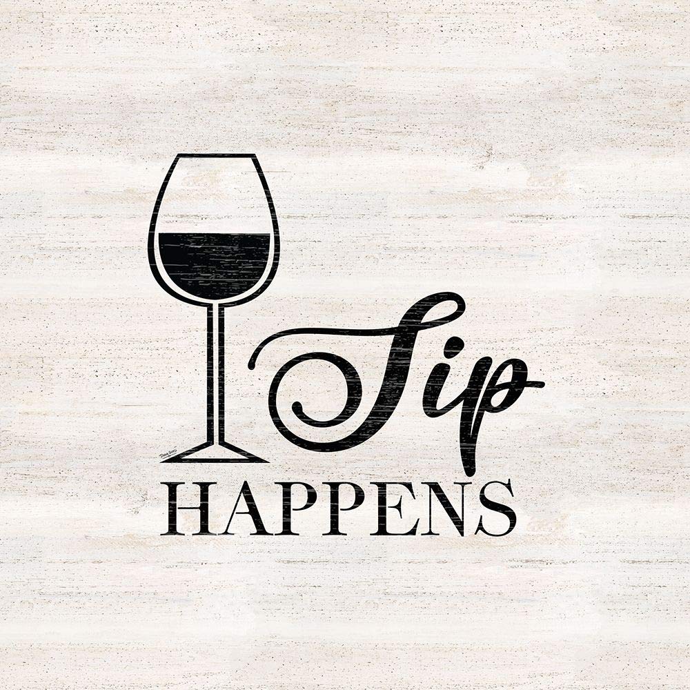 Posterazzi PDXRB14033TRSMALL Wine Humor III-Sip Happens Tara Reed plakat nadruk, 45 x 45, wielokolorowy