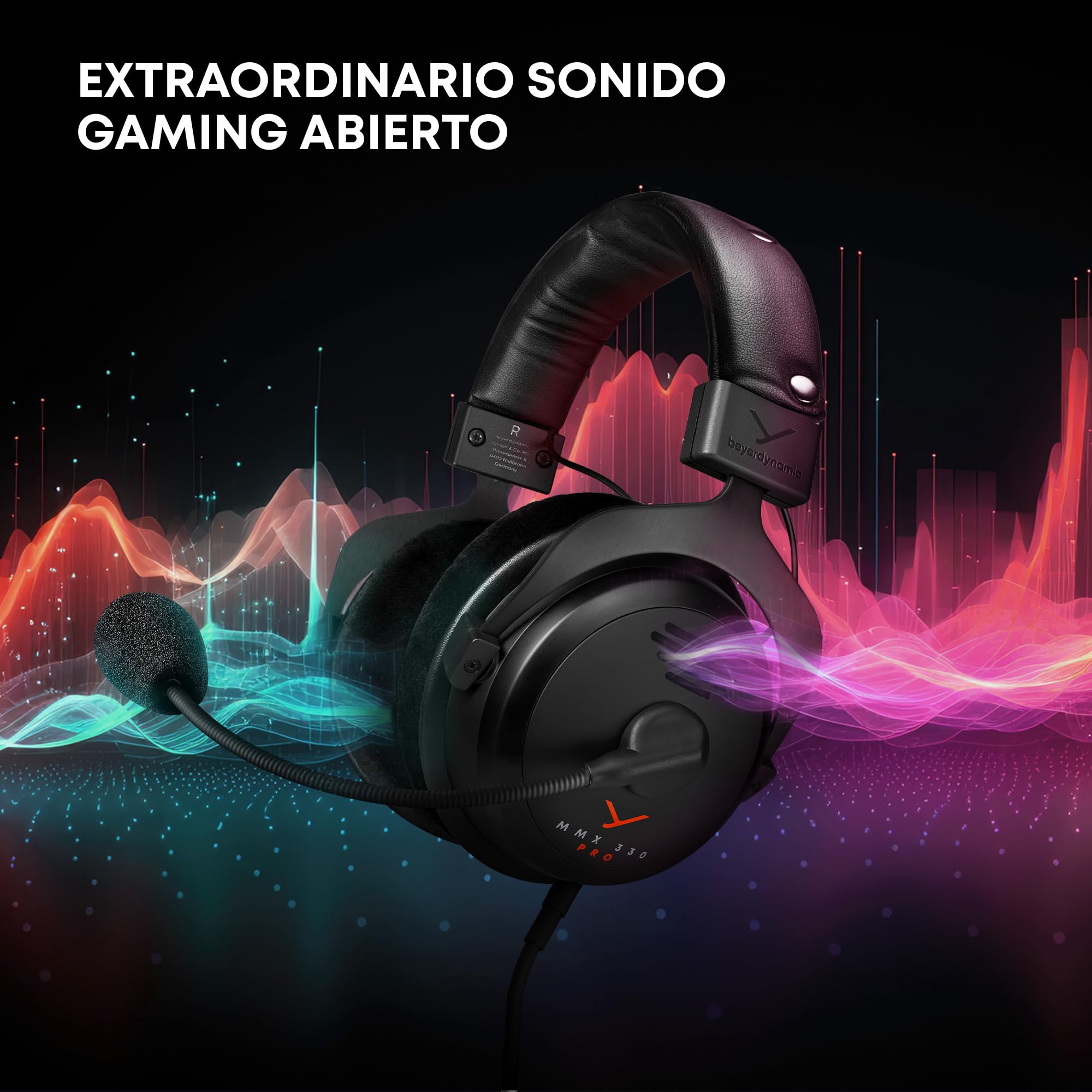 beyerdynamic MMX 330 Pro Auriculares para Juegos con Parte Posterior Abierta, Controladores Stellar.45 y micrófono de Condensador, Auriculares para Juegos con Cable Fabricados en Alemania