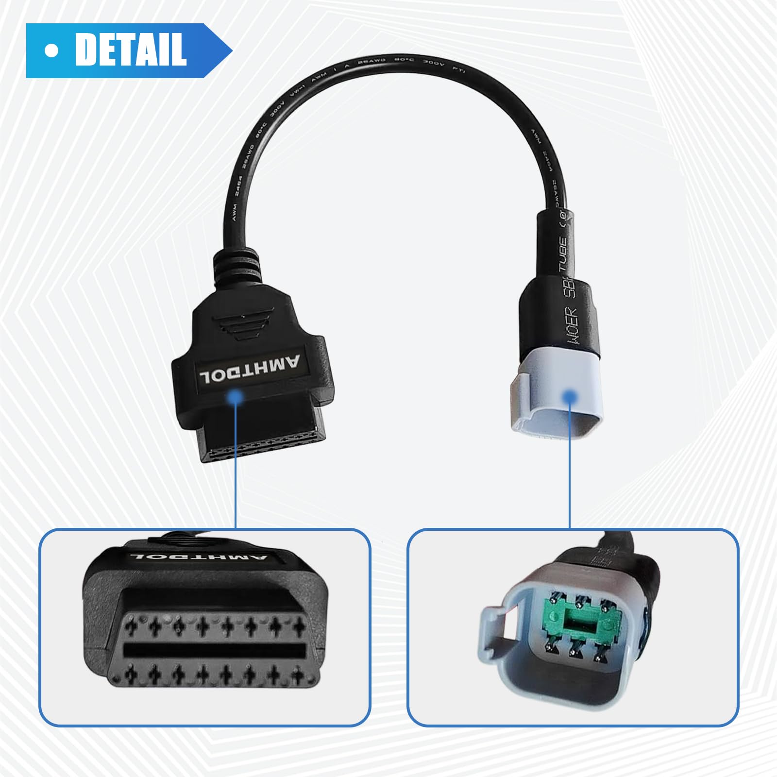 AMHTDOL OBD2 Adapter for BRP 6 Pin to 16 Pin Obd Diagnoatic Cable