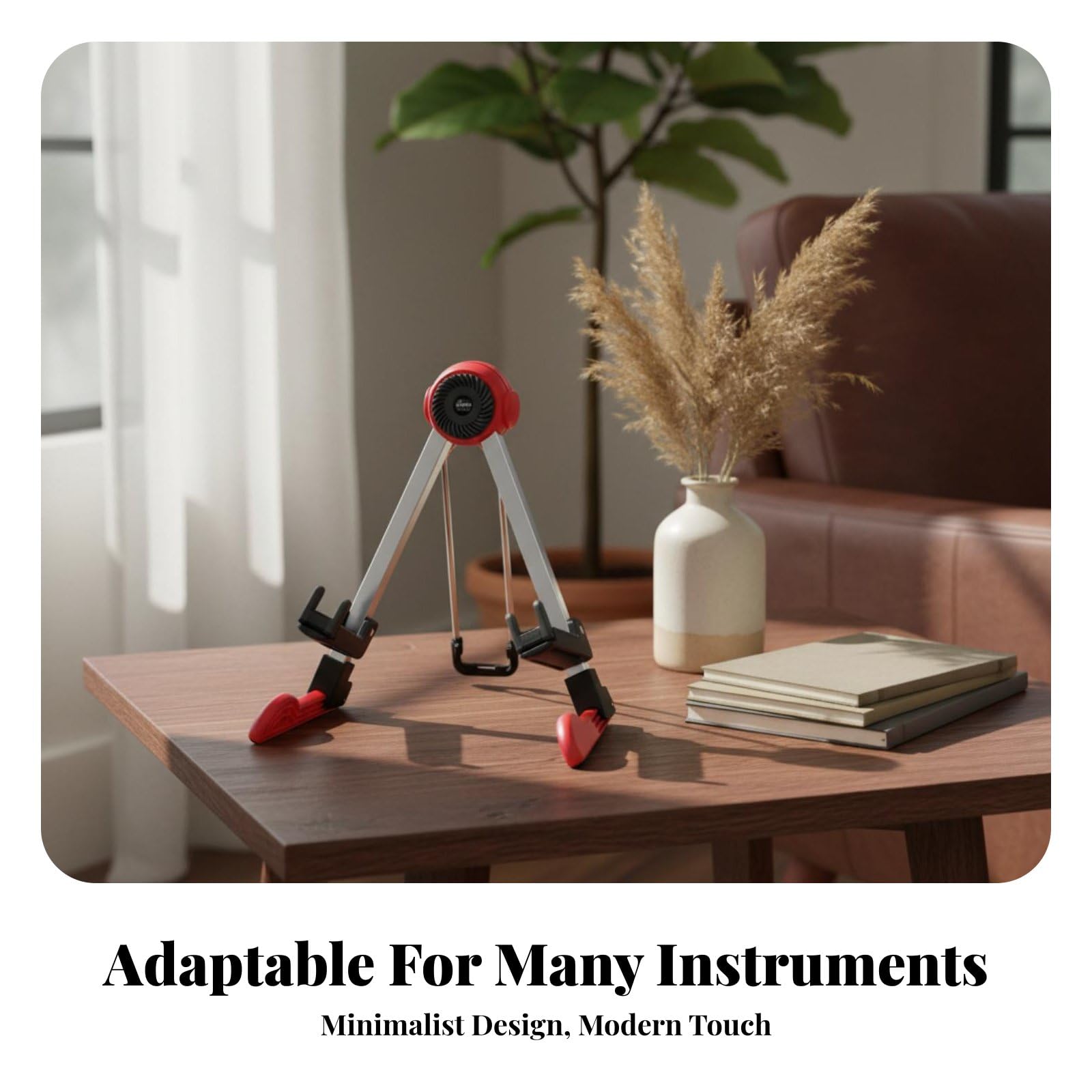 Amagogo Supporto Musicale con Telaio Pieghevole per Chitarra Violino Basso Ukulele Regolabile Morbido Protegge Strumenti Adatto per Sala Prove Performance Dal , color to 2