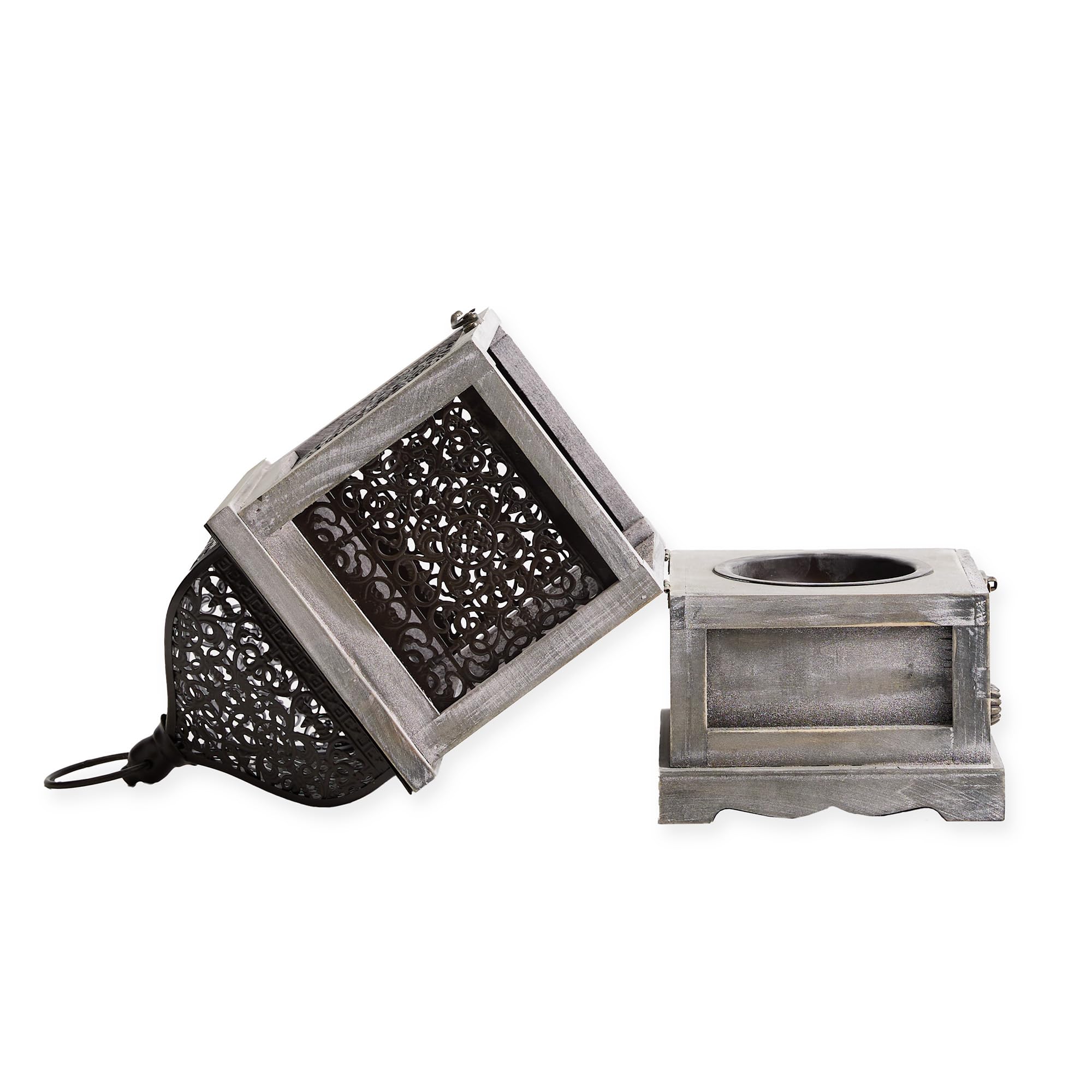 LARGE FLIP-TOP WOODEN LANTERN | Amazon.com.br