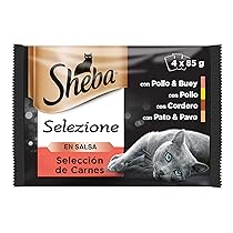 Sheba – Selezione, Cibo umido per gatti, carne in salsa, multipack (13 x 4 bustine da 85 g)