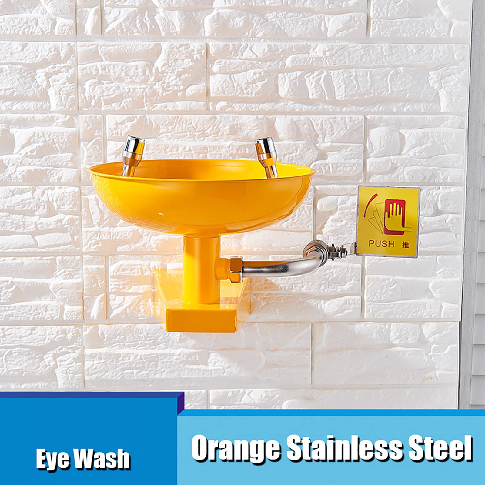 Station De Lavage Oculaire, Station De Lavage Oculaire d'urgence en Acier Inoxydable 304 Murale, Double Filtre, Adaptée Aux Sites Industriels, Laboratoires, Petits Bureaux