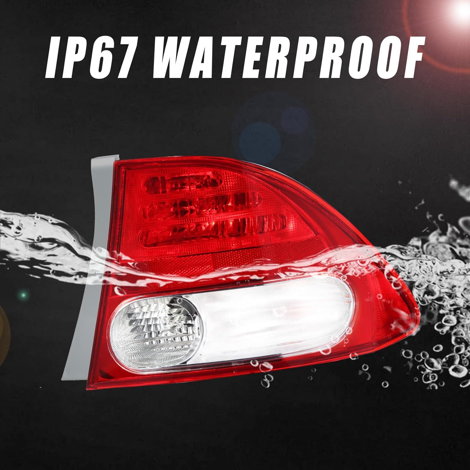 Boine Right Passenger Side Tail Light Compatible With 2009 2010 2011 Honda Civic 4-Door Sedan Hybrid Rear Tail Lights Brake Lights HO2819138 33501-SNA-A51 (Right Passenger Side)