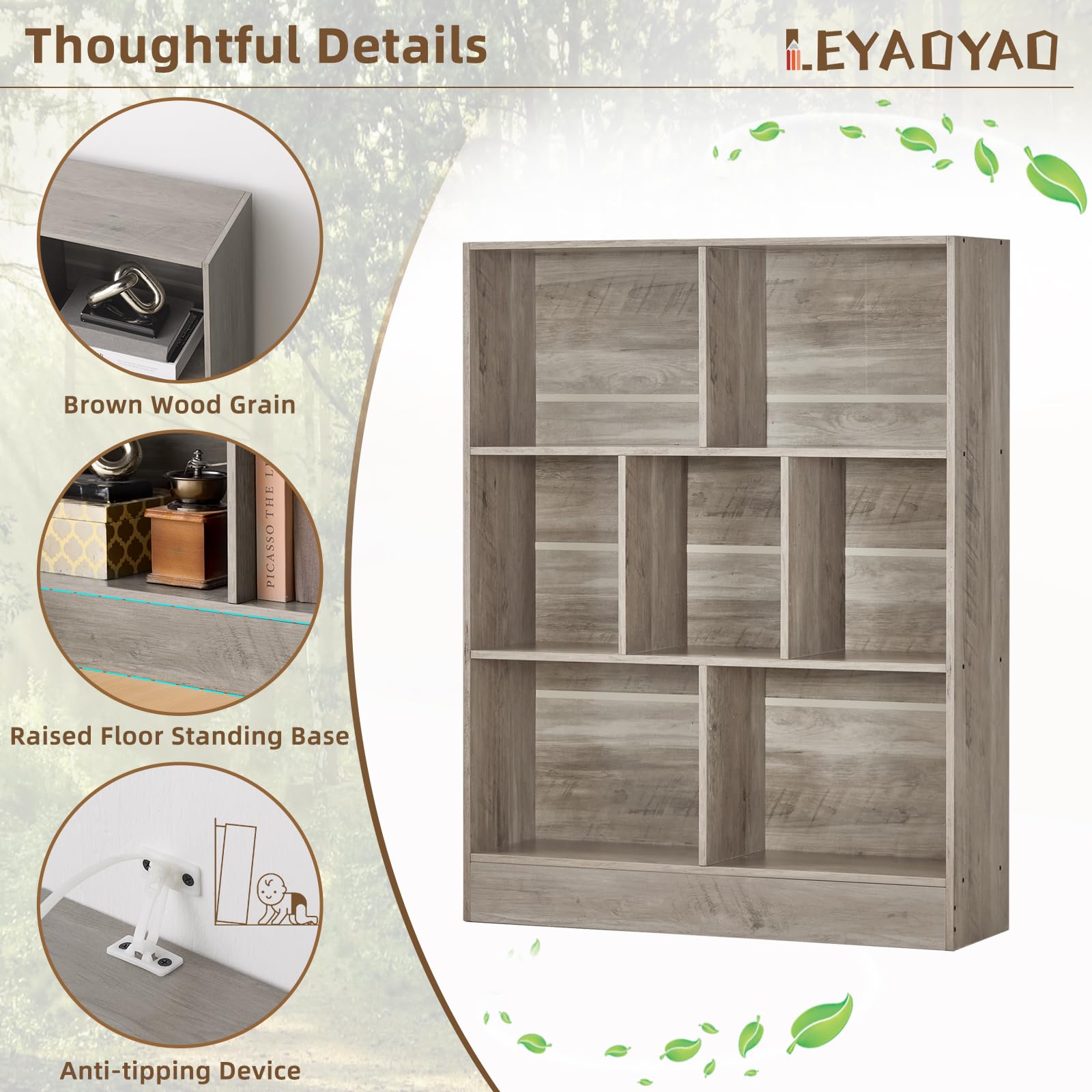 Leyaoyao 7 Cube Bookshelf 
