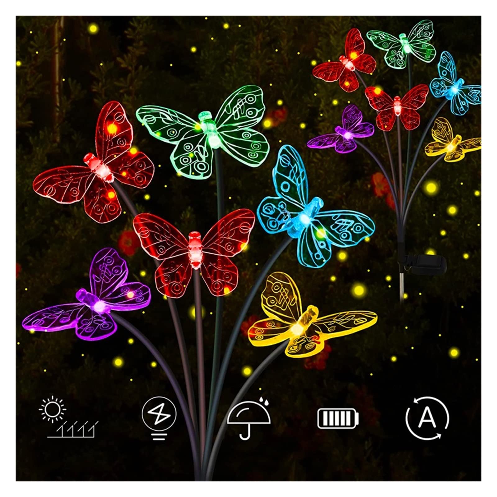 Luces Solares Para Jardín Luces solares de mariposa LED for exteriores, decoración de jardín, Bola de abeja, luz Solar for césped, luces de estaca impermeables for Patio, camino, Patio Para Patio, Pat