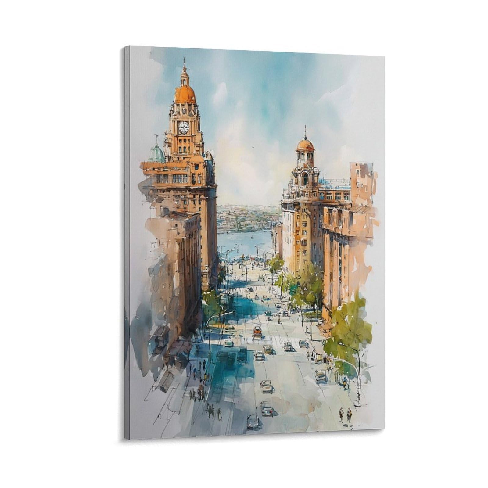 LCYNNH San Diego Painting 20x30inch(50x75cm) Vintage Travel Poster Watercolor Canvas Art