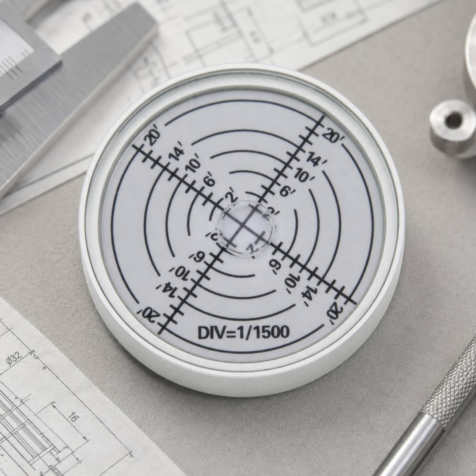 Circular Magnético Fácil Leer Circular Portátil Herramienta Medición para Aficionados Al Bricolaje, Negro+