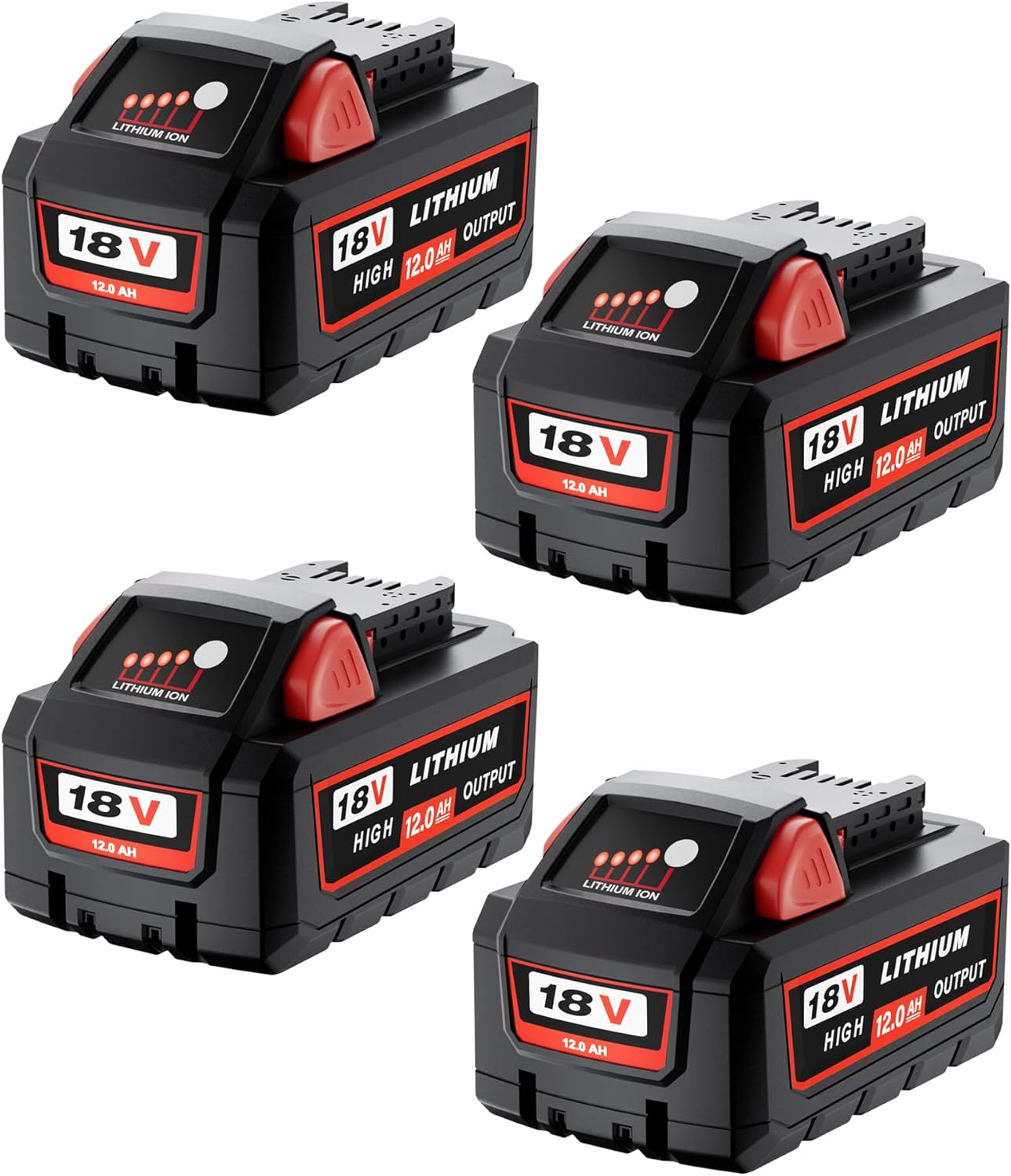 2Pack 18V 12000mAh Replacement for Milwaukee M-18 Battery Compatible with Milwaukee 12.0Ah Lithium Ion Battery and 18 Volts Cordless Power Tools