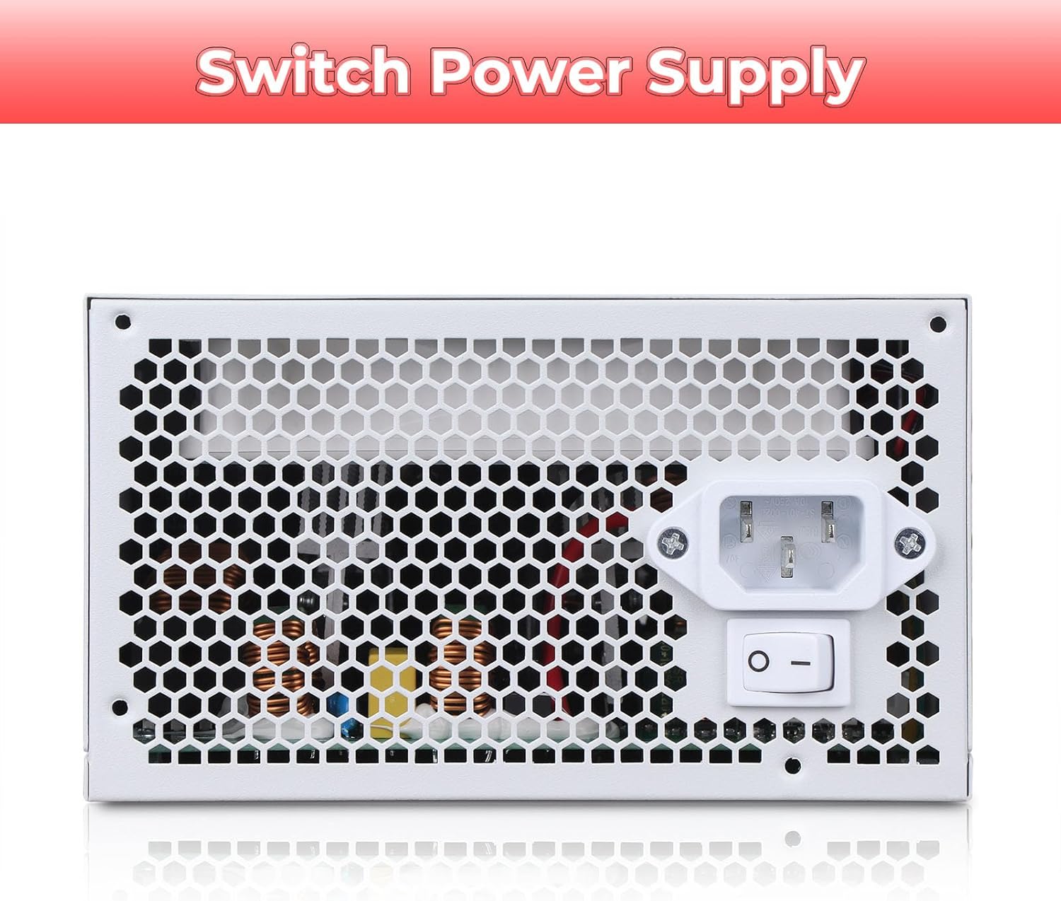 Power Supply 650W Standard ATX PC PSU 80 Plus Gold Non Modular Full Voltage 110-240V Active PFC with 20+4Pin Motherboard Power Cable for Desktop Gaming Server White