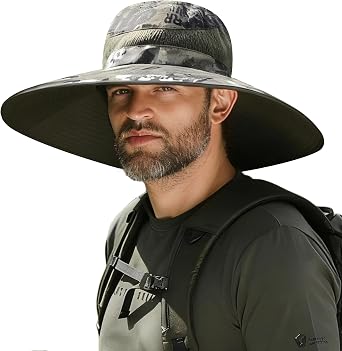 Wide Brim Sun Protection Hat Outdoor Unisex Ventilated Hats for Hiking Beach Fishing Safari Garden Lawn Yard Work Kayaking