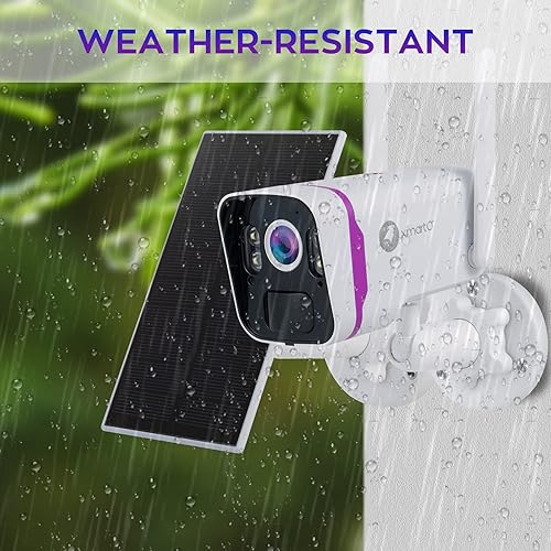 Miniatura 8 de XMARTO Cámara de seguridad solar HD 100% sin cables de 4MP inalámbrica para vigilancia doméstica (carga solar para todo clima, detección de