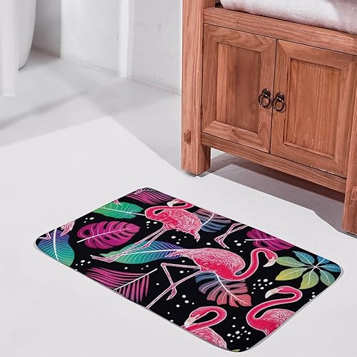 Miniatura 3 de apular Alfombras de baño tropicales de flamenco, absorbentes, antideslizantes, suaves, lavables, para cocina, baño, entrada, accesorios de