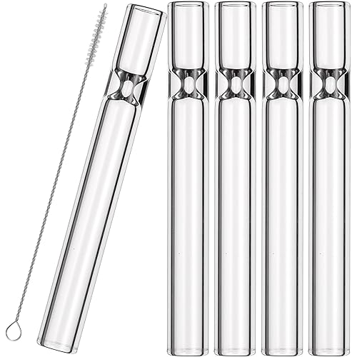 HONKID 5-Piece Borosilicate Glass Tubes for Blowing, Lab, DIY, and Industrial Use, 4 Inch (10 cm) Long,1.5mm Wall Thickness, Fire-Polished Ends, High Heat Resistance, Acid and Alkali Resistant