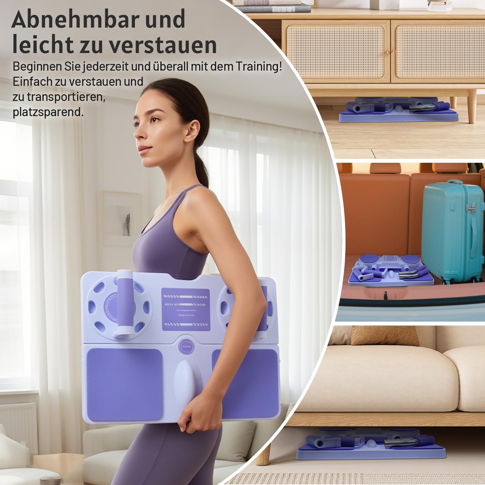 Pilates Reformer Compact 2025 Upgraded - 5-in-1 multifunktionales klappbares Pilates Set / Bauchmuskelbrett für Zuhause Fitness, Anfänger geeignet