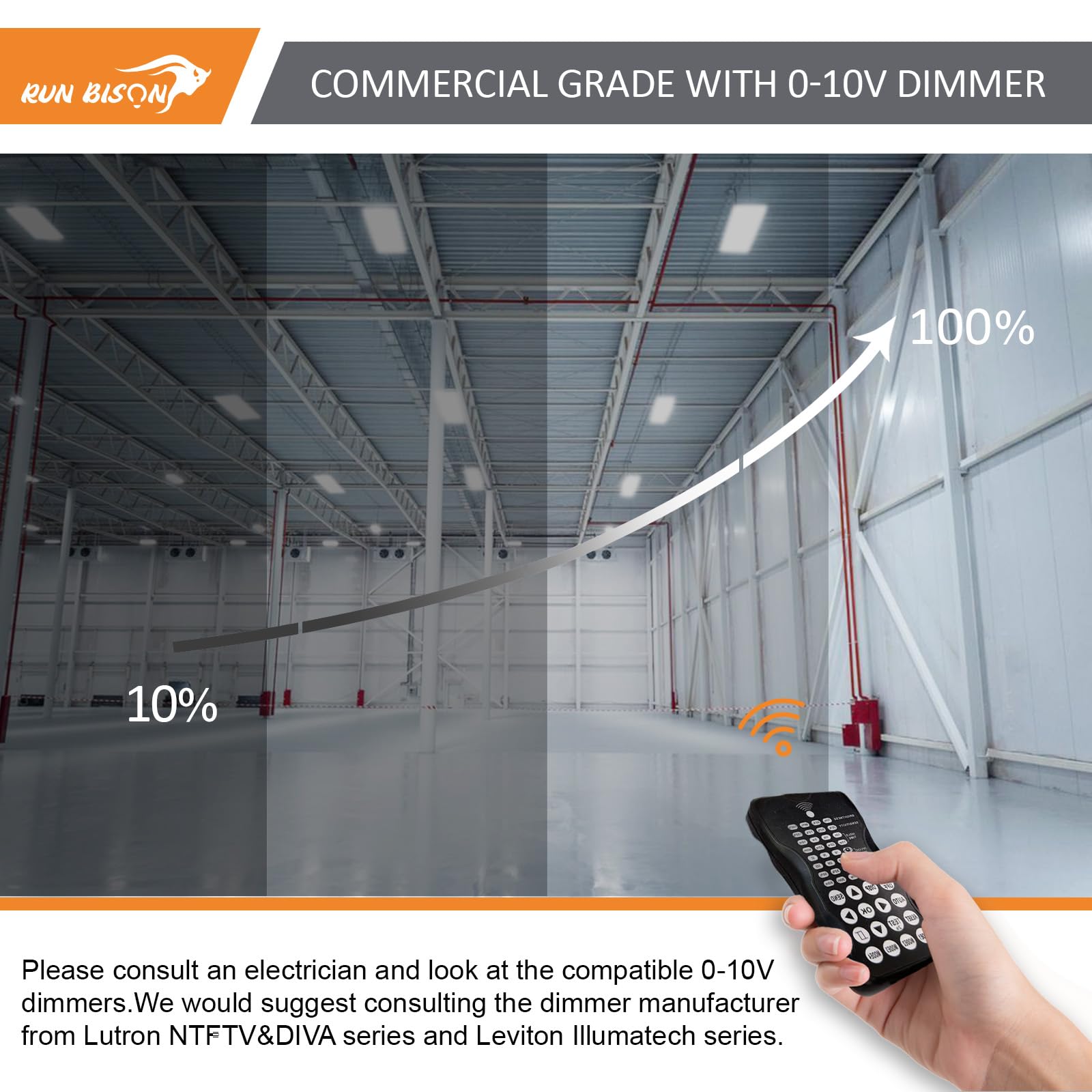 4FT LED High Bay Shop Light with Motion Sensor Remote Control Included 300W High Bay LED Lighting 40500LM — view 7