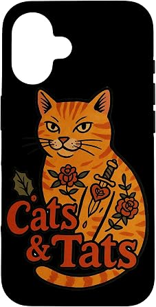 Cats & Tats Kitty Cat Tattoo Lovers Design Cat Lover Case for iPhone 16