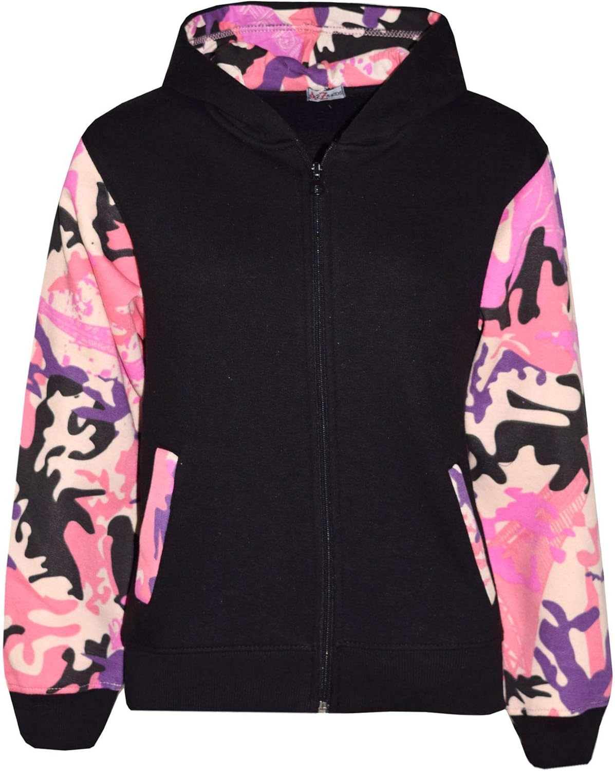 A2Z Kids Boys Girls Jackets Fleece Camouflage Baby Pink Hooded Hoodie Zipped Jackets