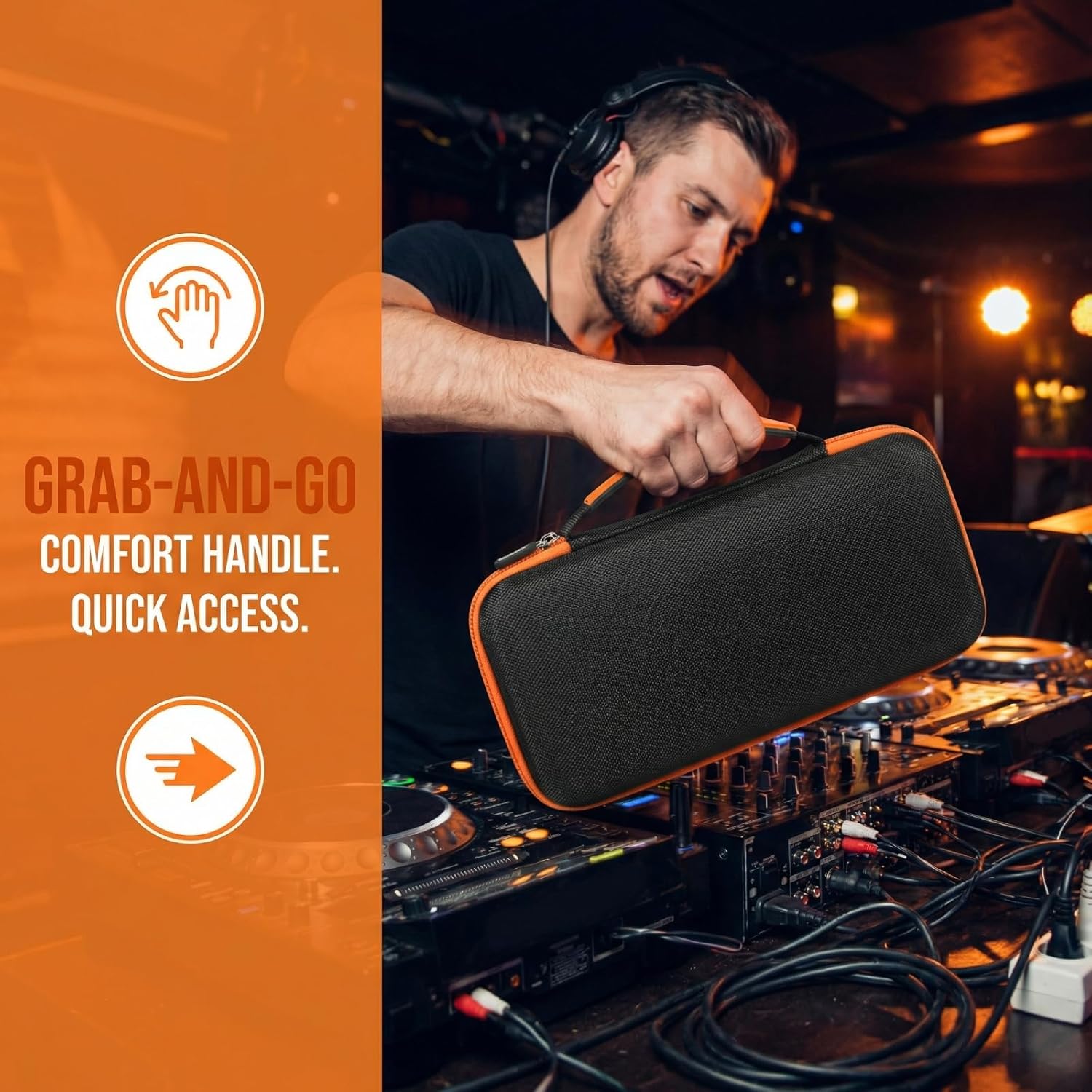 Wireless Microphone Case for JBL/for JBL PartyBox Two Microphone, Dual Mic Bag with Divider, 2 Foam Windscreens, Holds Receiver & AA Batteries for Karaoke/Singing/Parties (Box Only) - Image 6