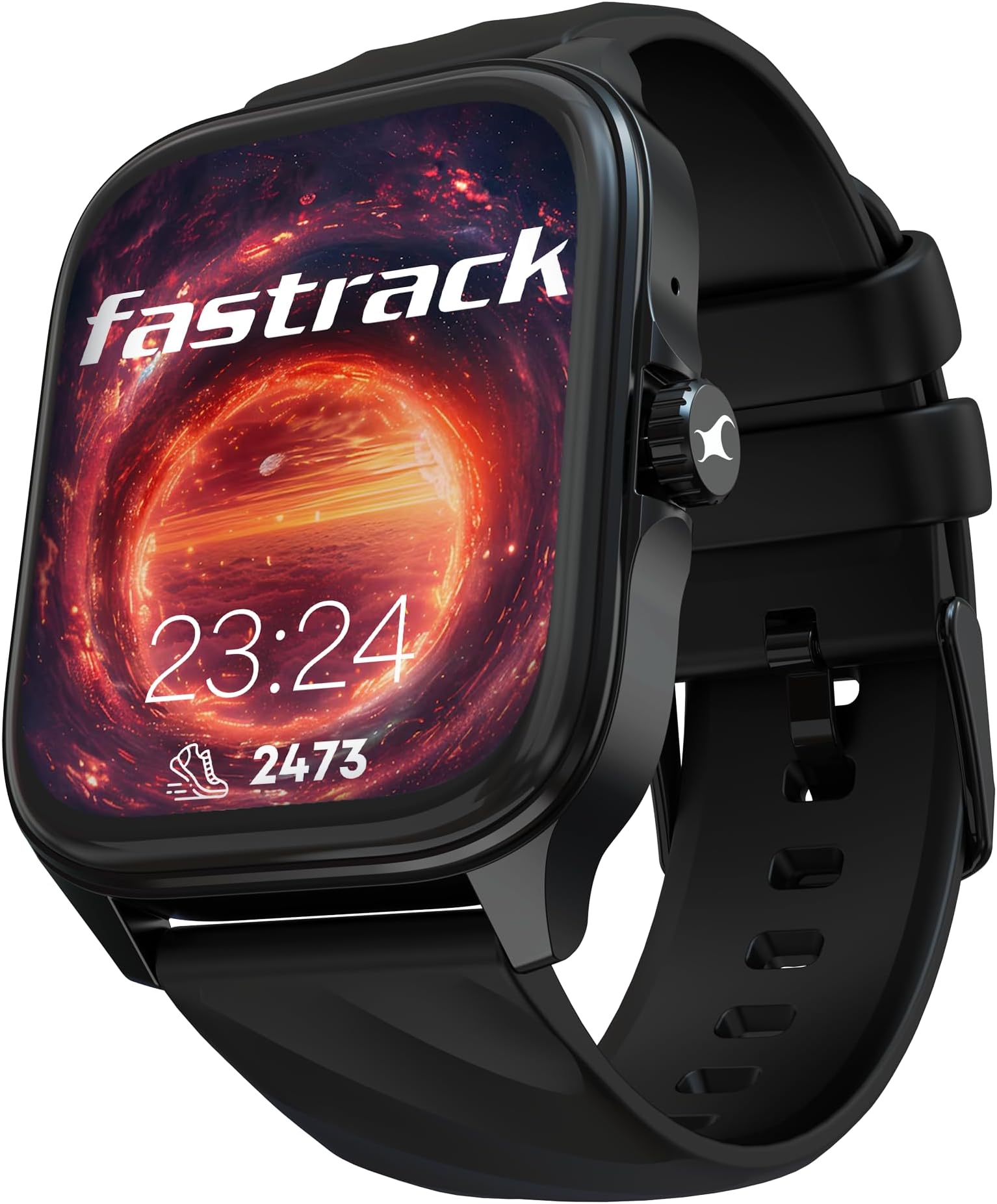 Fastrack Astor FS1 Pro Smart Watch, 1.97" AMOLED Display, Bluetooth Calling, 100+ Sports Modes, SpO2 & Heart Rate Monitoring, Women's Health, IP68, Up to 5 Days Battery, Functional Crown (Black)